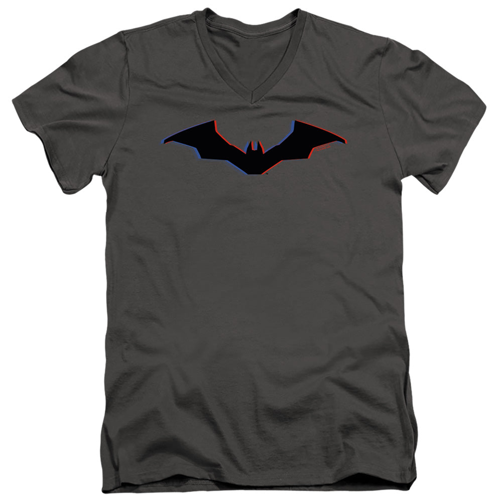 The Batman Tri-Color Bat Silhouette Licensed Adult Unisex T-Shirt V-Neck Tee