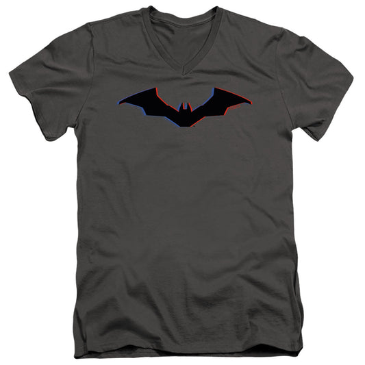 The Batman Tri-Color Bat Silhouette Licensed Adult Unisex T-Shirt V-Neck Tee
