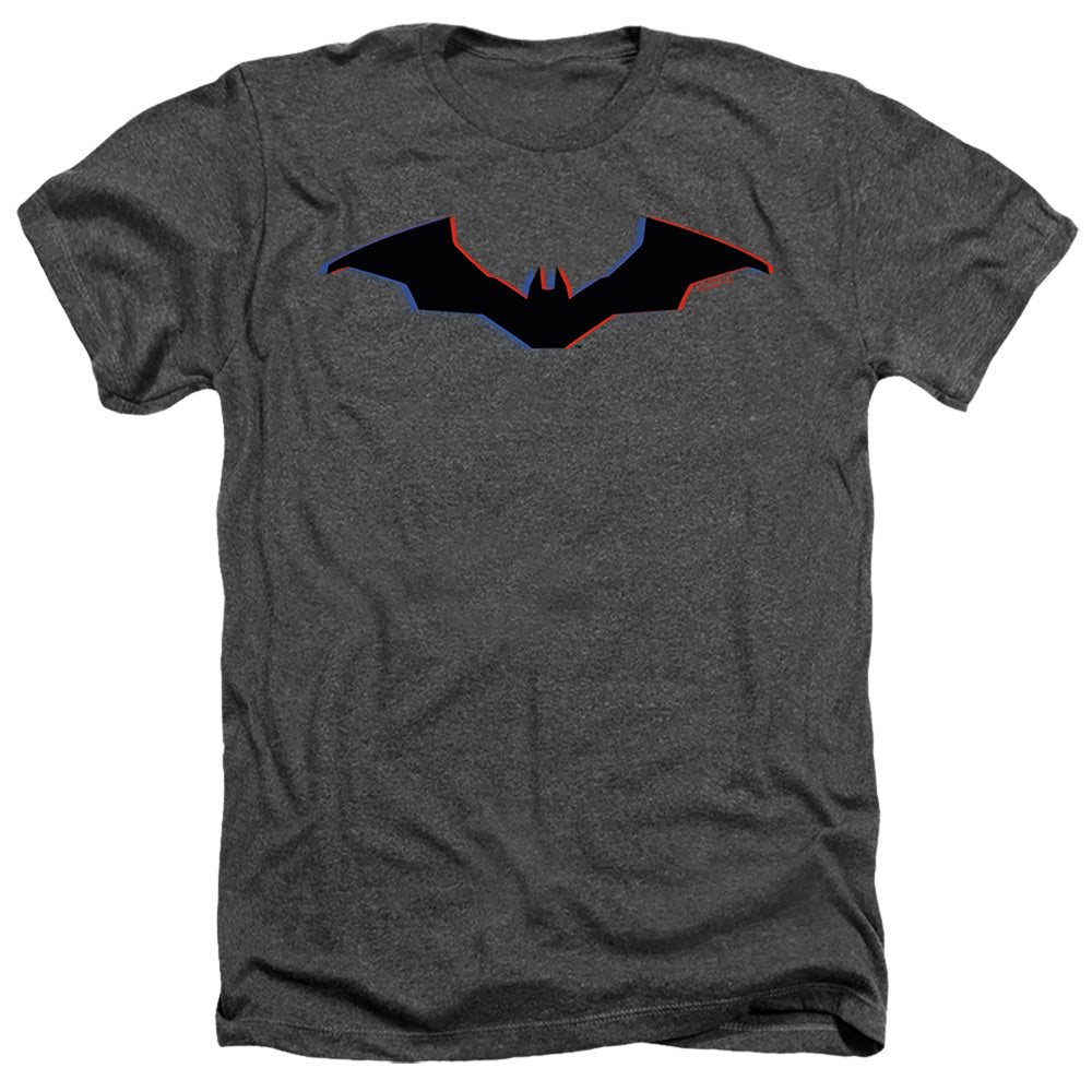 The Batman Tri-Color Bat Silhouette Licensed Adult Unisex T-Shirt Heather Tee