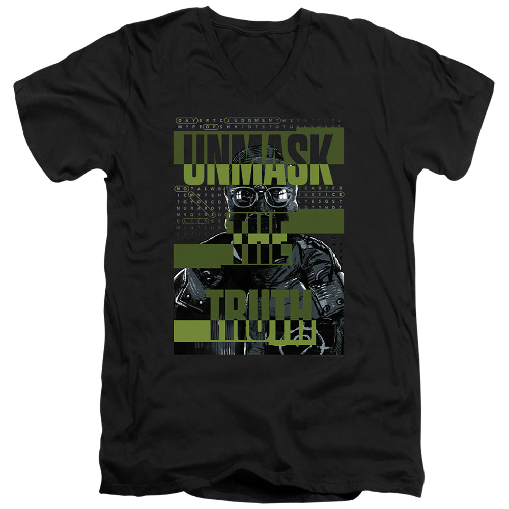 The Batman Unmask The Truth Licensed Adult Unisex T-Shirt V-Neck Tee SM-2X
