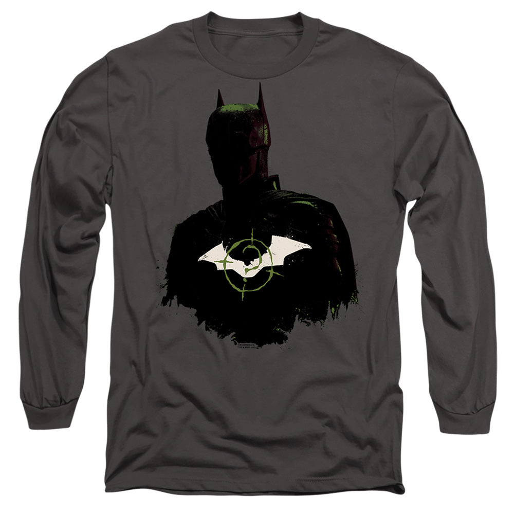 The Batman Silhouette With Riddler Logo Licensed Adult Unisex Long Sleeve T-S...