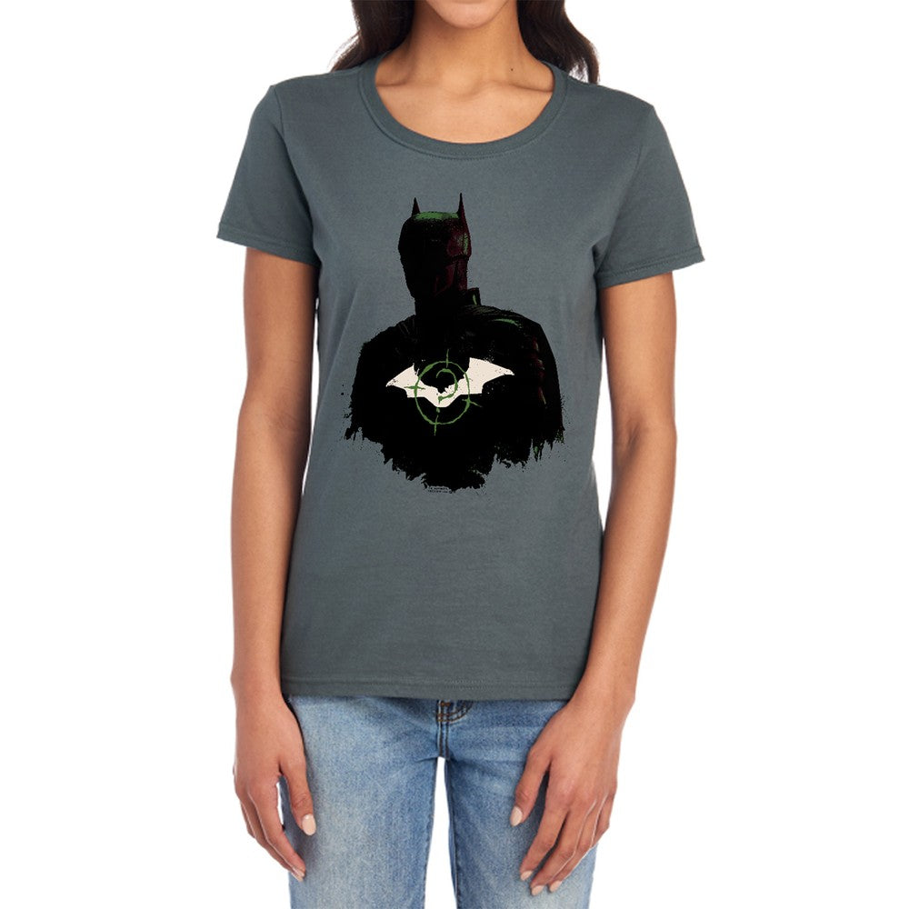 The Batman Silhouette With Riddler Logo Licensed Women's T-Shirt Regular Fit