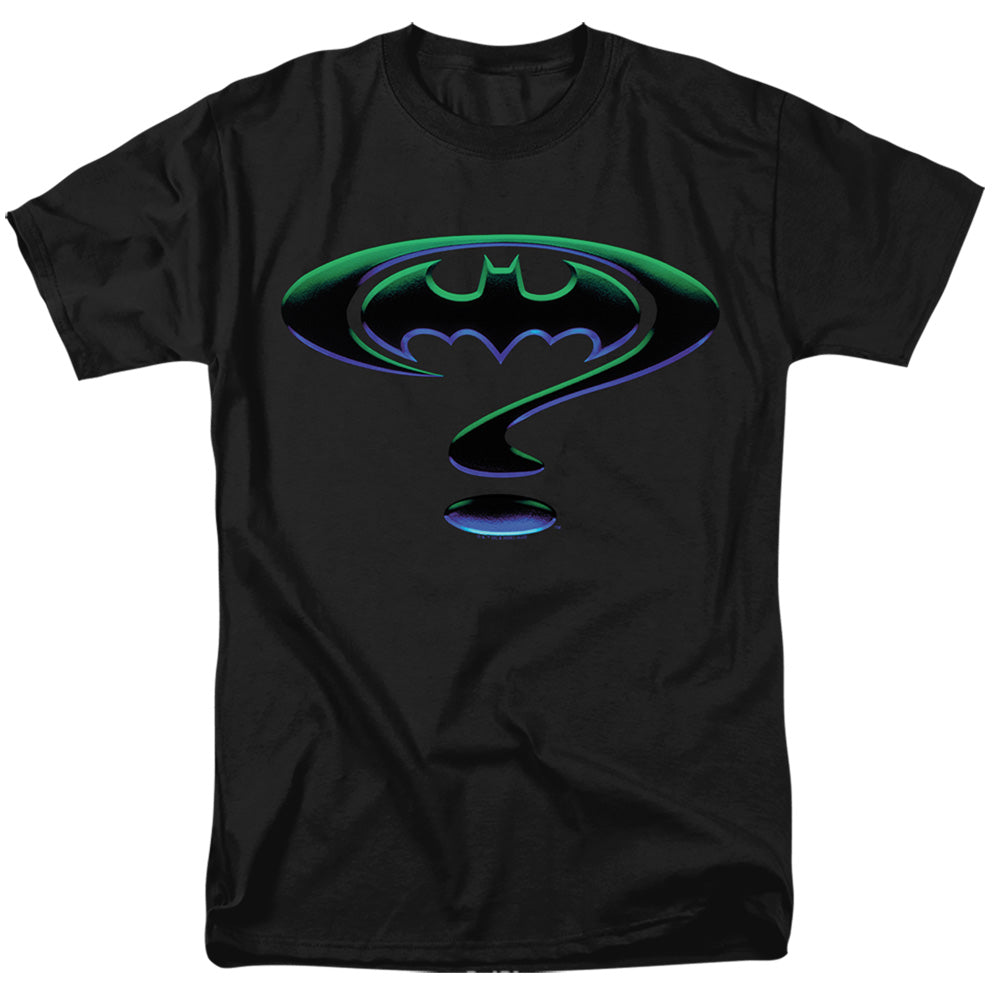 AN OFFCIALLY LICENSED BATMAN FOREVER QUESTION MARK LOGO MEN'S REGULAR FIT T-SHIRT BLACK
