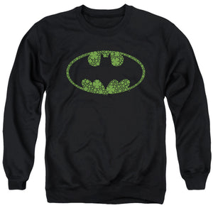 AN OFFCIALLY LICENSED BATMAN ST. PATRICK'S DAY SHAMROCK LOGO ADULT UNISEX CREWNECK SWEATSHIRT BLACK