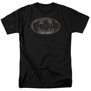 AN OFFCIALLY LICENSED BATMAN BIO MECH BAT SHIELD MEN'S REGULAR FIT T-SHIRT BLACK