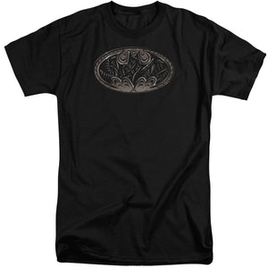AN OFFCIALLY LICENSED BATMAN BIO MECH BAT SHIELD MEN'S TALL FIT T-SHIRT BLACK