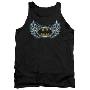 AN OFFCIALLY LICENSED BATMAN STEEL WINGS LOGO ADULT UNISEX TANK TOP BLACK