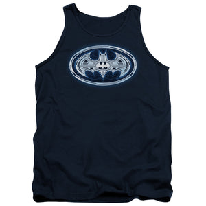 AN OFFCIALLY LICENSED BATMAN CYBER BAT SHIELD ADULT UNISEX TANK TOP NAVY