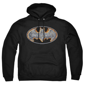 AN OFFCIALLY LICENSED BATMAN STEEL FIRE SHIELD ADULT UNISEX PULLOVER HOODIE BLACK