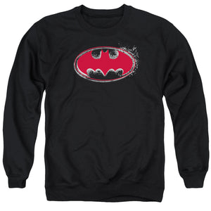 AN OFFCIALLY LICENSED BATMAN HARDCORE NOIR BAT LOGO ADULT UNISEX CREWNECK SWEATSHIRT BLACK