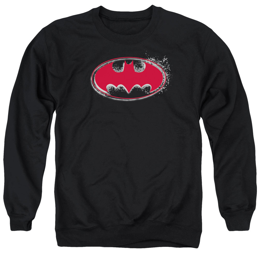 AN OFFCIALLY LICENSED BATMAN HARDCORE NOIR BAT LOGO ADULT UNISEX CREWNECK SWEATSHIRT BLACK