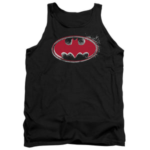 AN OFFCIALLY LICENSED BATMAN HARDCORE NOIR BAT LOGO ADULT UNISEX TANK TOP BLACK