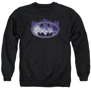 AN OFFCIALLY LICENSED BATMAN CRACKED SHIELD ADULT UNISEX CREWNECK SWEATSHIRT BLACK