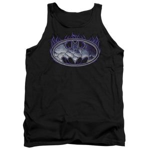 AN OFFCIALLY LICENSED BATMAN CRACKED SHIELD ADULT UNISEX TANK TOP BLACK