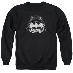 AN OFFCIALLY LICENSED BATMAN GRIM & GRITTY ADULT UNISEX CREWNECK SWEATSHIRT BLACK