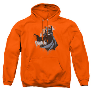 AN OFFCIALLY LICENSED BATMAN THE DRIP KNIGHT ADULT UNISEX PULLOVER HOODIE ORANGE