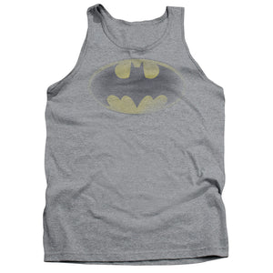 AN OFFCIALLY LICENSED BATMAN FADED LOGO ADULT UNISEX TANK TOP ATHLETIC HEATHER