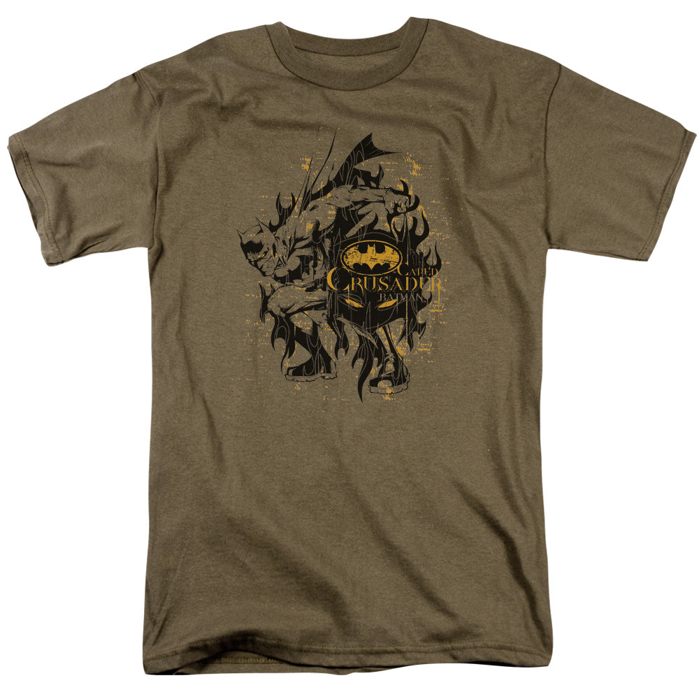 AN OFFCIALLY LICENSED BATMAN BE AFRAID MEN'S REGULAR FIT T-SHIRT SAFARI GREEN
