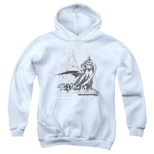 AN OFFCIALLY LICENSED BATMAN OVERSEER YOUTH HOODIE WHITE