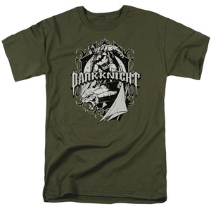 AN OFFCIALLY LICENSED BATMAN READY TO STRIKE MEN'S REGULAR FIT T-SHIRT MILITARY GREEN