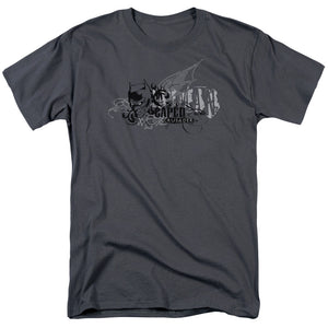 AN OFFCIALLY LICENSED BATMAN URBAN CRUSADER MEN'S REGULAR FIT T-SHIRT CHARCOAL