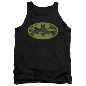 AN OFFCIALLY LICENSED BATMAN CAMO LOGO ADULT UNISEX TANK TOP BLACK