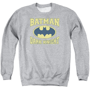 AN OFFCIALLY LICENSED BATMAN DARK KNIGHT JERSEY ADULT UNISEX CREWNECK SWEATSHIRT ATHLETIC HEATHER
