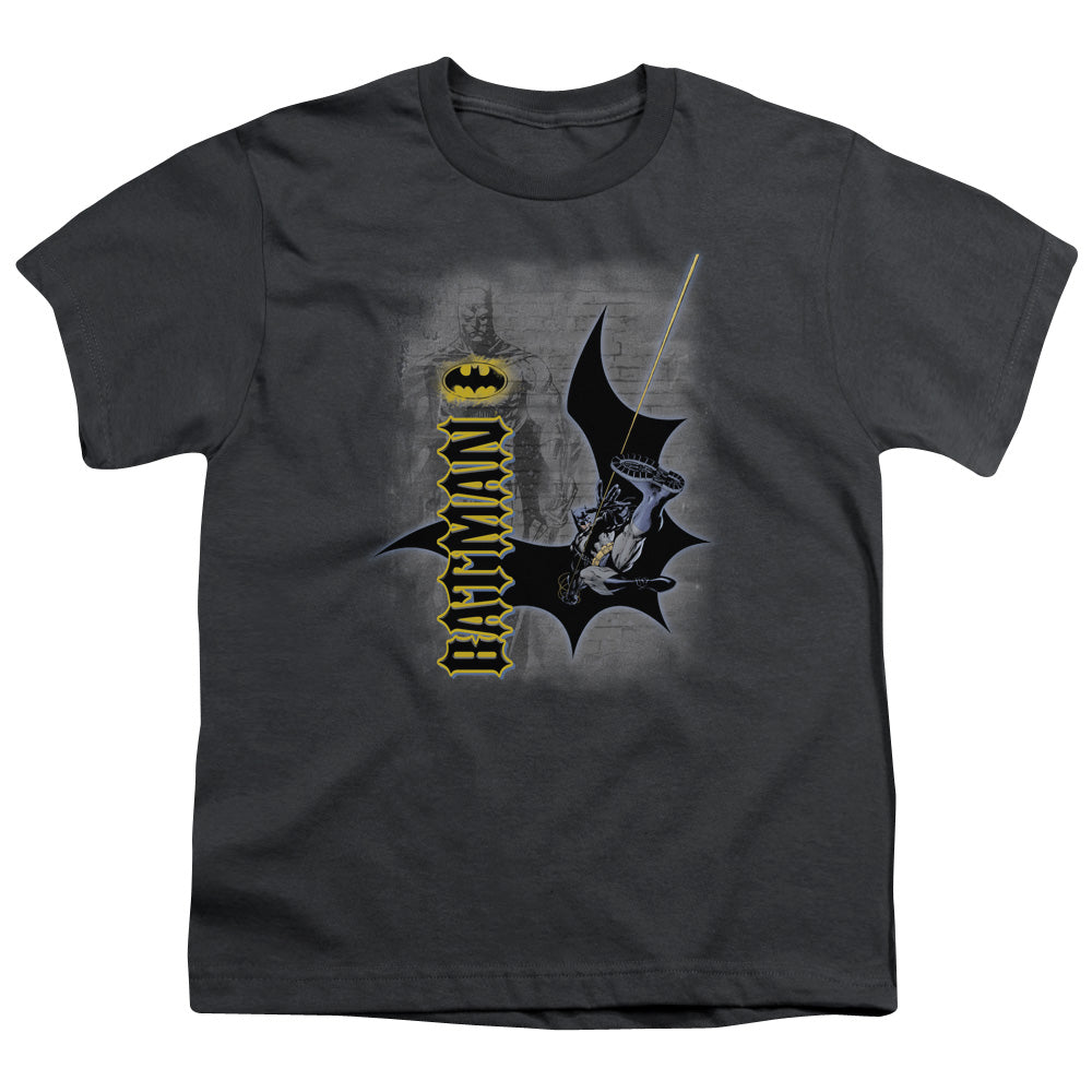 Batman Swing Into Action Licensed Kid's T-Shirt (Ages 4-7) SM-XL
