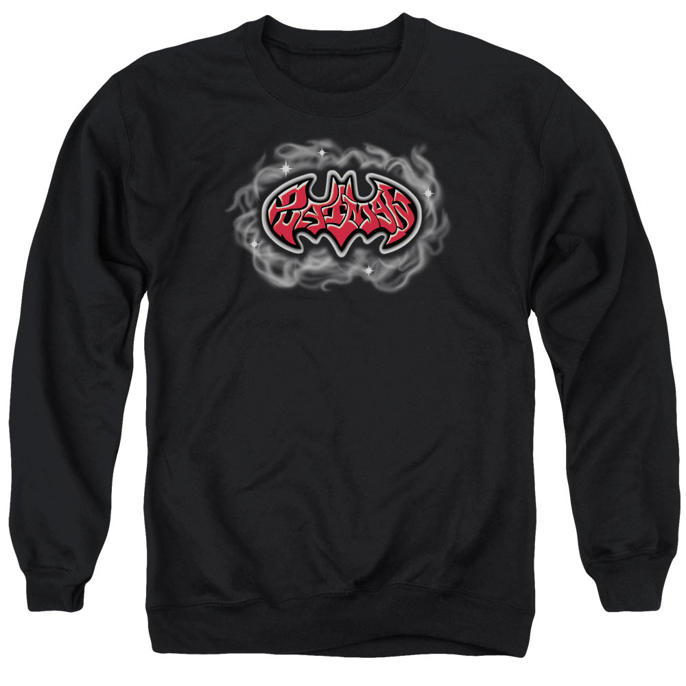 AN OFFCIALLY LICENSED BATMAN HIP HOP LOGO ADULT UNISEX CREWNECK SWEATSHIRT BLACK