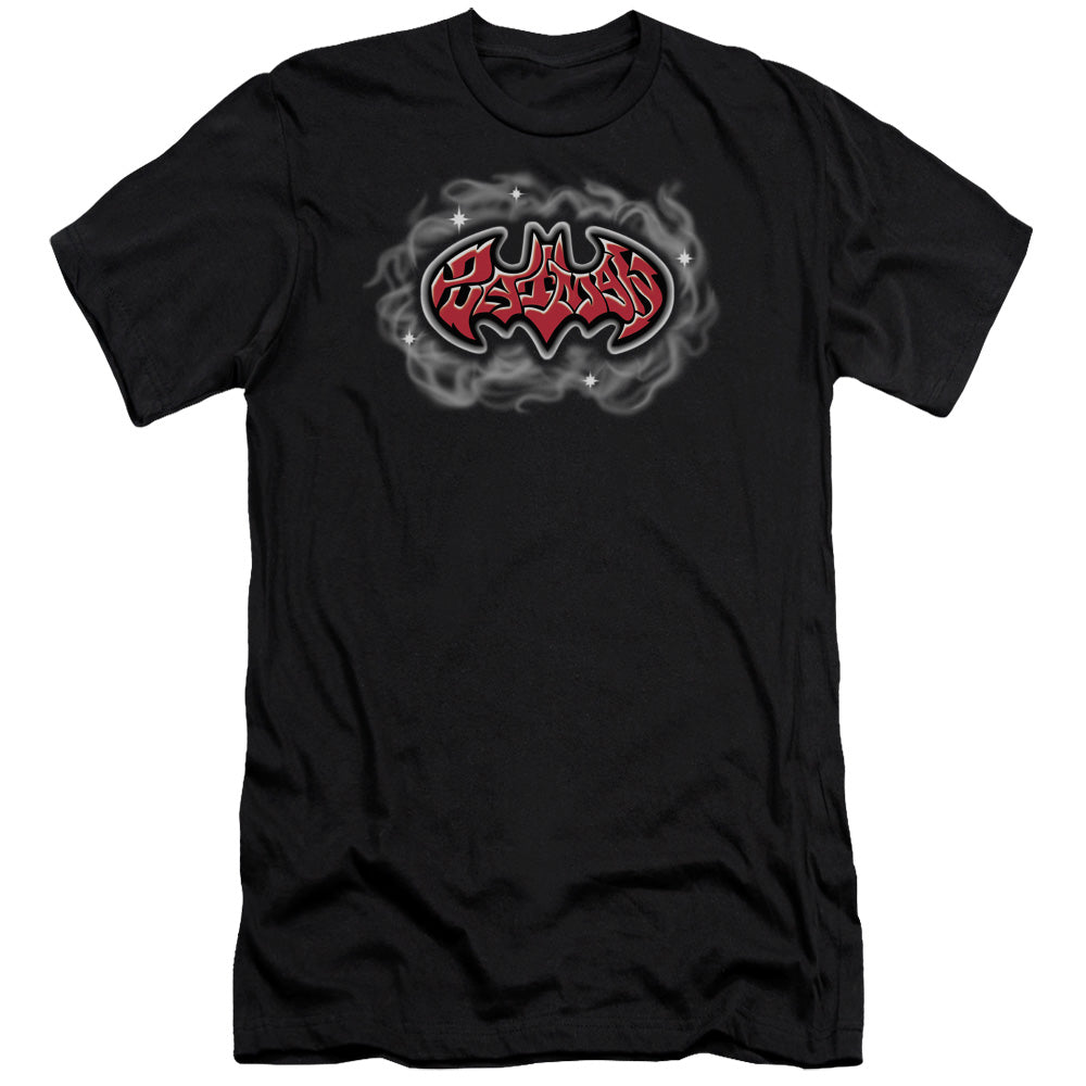 AN OFFCIALLY LICENSED BATMAN HIP HOP LOGO MEN'S PREMIUM SLIM FIT T-SHIRT BLACK