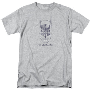 AN OFFCIALLY LICENSED BATMAN IM BATMAN MEN'S REGULAR FIT T-SHIRT ATHLETIC HEATHER