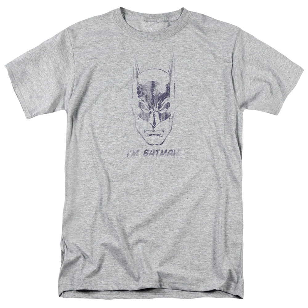 AN OFFCIALLY LICENSED BATMAN IM BATMAN MEN'S REGULAR FIT T-SHIRT ATHLETIC HEATHER
