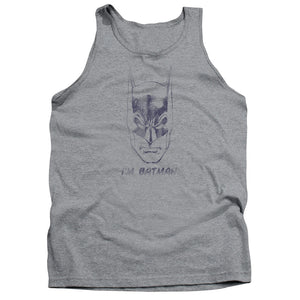 AN OFFCIALLY LICENSED BATMAN IM BATMAN ADULT UNISEX TANK TOP ATHLETIC HEATHER