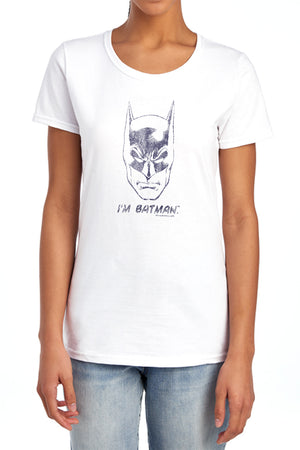 AN OFFCIALLY LICENSED BATMAN IM BATMAN WOMEN'S REGULAR FIT T-SHIRT ATHLETIC HEATHER