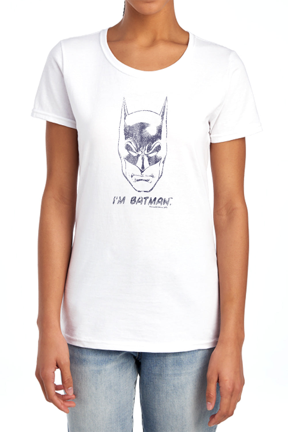 AN OFFCIALLY LICENSED BATMAN IM BATMAN WOMEN'S REGULAR FIT T-SHIRT ATHLETIC HEATHER