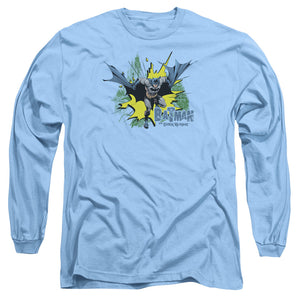 AN OFFCIALLY LICENSED BATMAN CITY SPLASH MEN'S LONG SLEEVE T-SHIRT CAROLINA BLUE