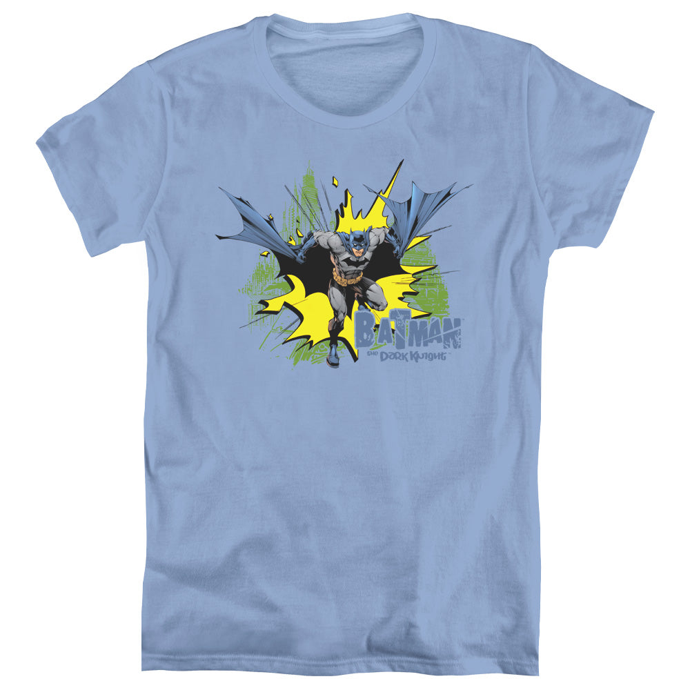 AN OFFCIALLY LICENSED BATMAN CITY SPLASH WOMEN'S REGULAR FIT T-SHIRT CAROLINA BLUE