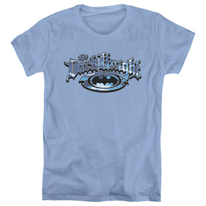 AN OFFCIALLY LICENSED BATMAN DARK KNIGHT BLUE CAMO WOMEN'S REGULAR FIT T-SHIRT CAROLINA BLUE