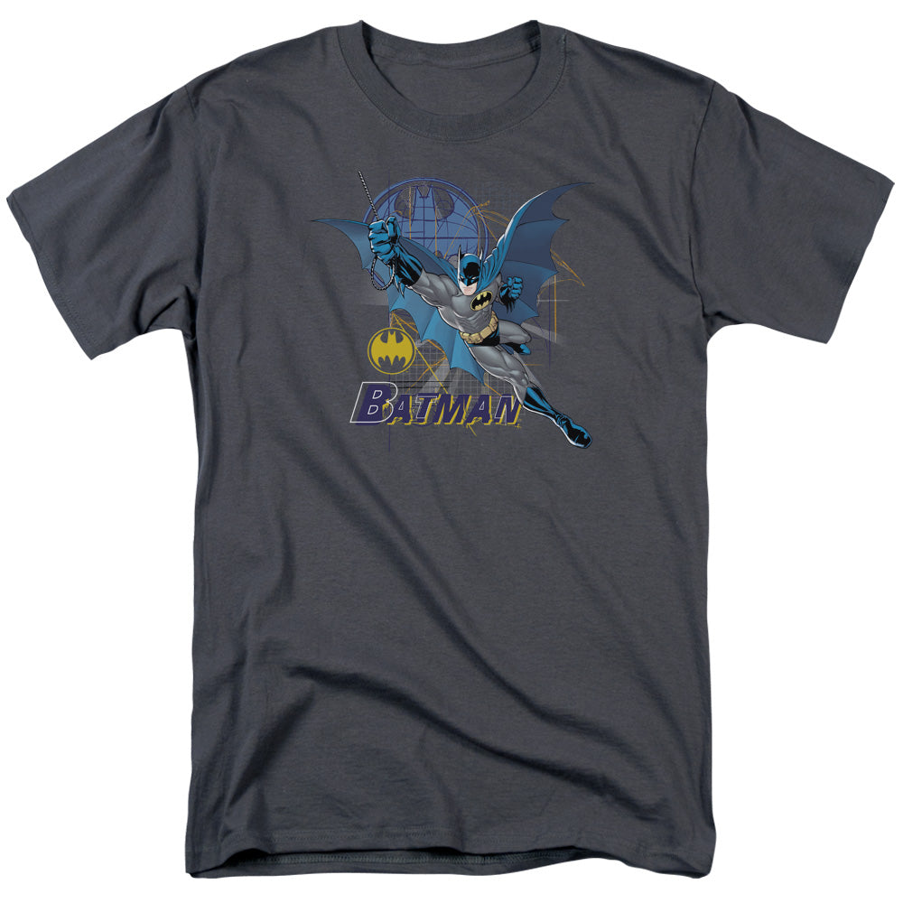 AN OFFCIALLY LICENSED BATMAN CAPE OUTSTRETCHED MEN'S REGULAR FIT T-SHIRT CHARCOAL