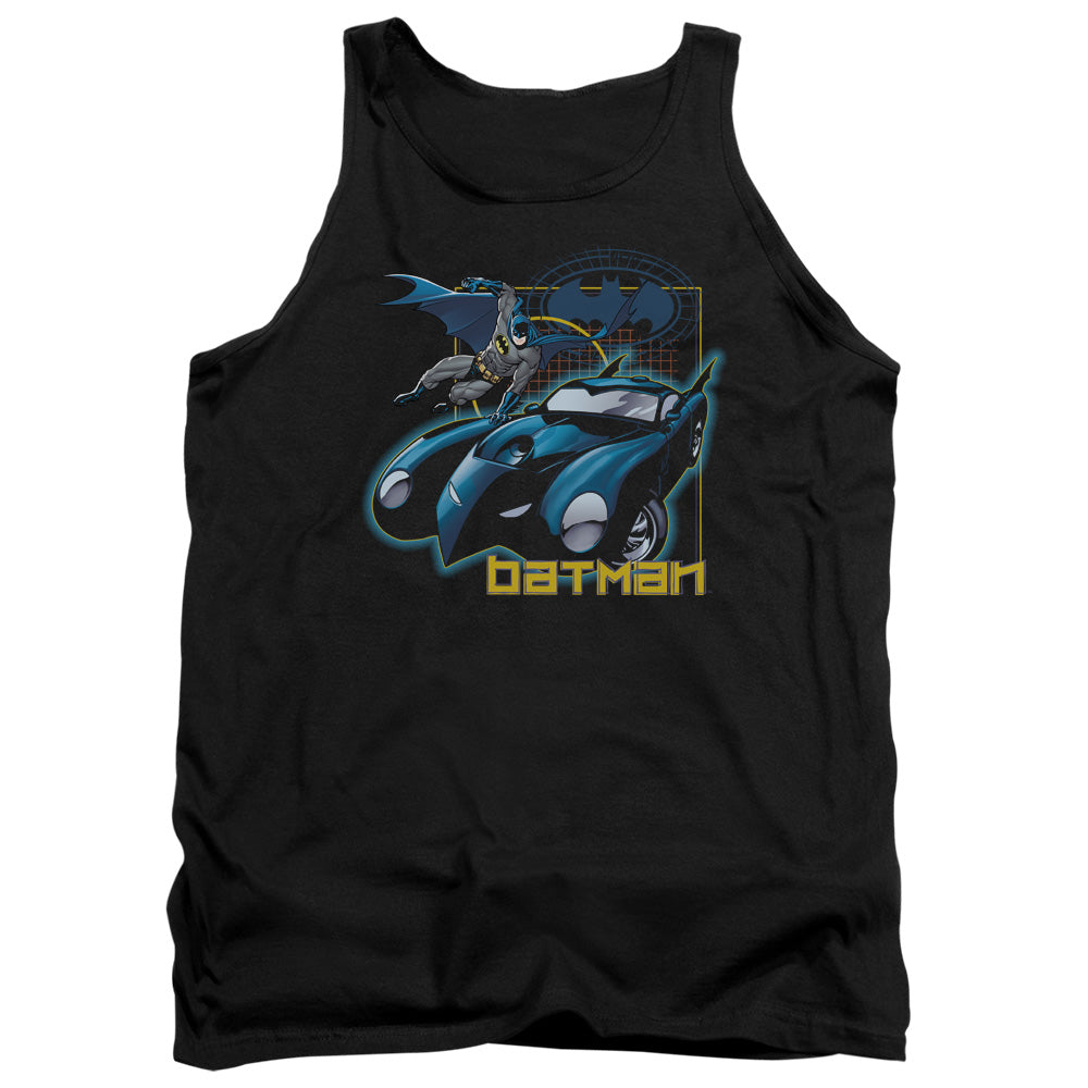 AN OFFCIALLY LICENSED BATMAN NICE WHEELS ADULT UNISEX TANK TOP BLACK