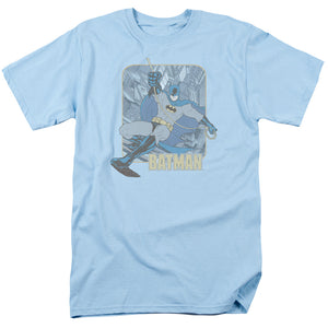AN OFFCIALLY LICENSED BATMAN COME CLIMB WITH ME MEN'S REGULAR FIT T-SHIRT LIGHT BLUE