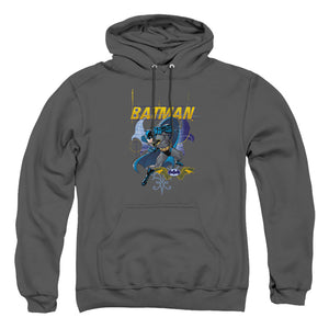 AN OFFCIALLY LICENSED BATMAN URBAN GOTHIC ADULT UNISEX PULLOVER HOODIE CHARCOAL