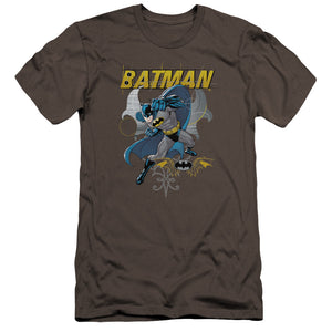 AN OFFCIALLY LICENSED BATMAN URBAN GOTHIC MEN'S PREMIUM SLIM FIT T-SHIRT CHARCOAL