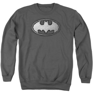 AN OFFCIALLY LICENSED BATMAN DUCT TAPE LOGO ADULT UNISEX CREWNECK SWEATSHIRT CHARCOAL