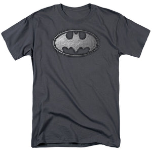 AN OFFCIALLY LICENSED BATMAN DUCT TAPE LOGO MEN'S REGULAR FIT T-SHIRT CHARCOAL