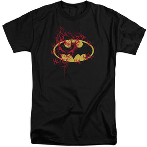 AN OFFCIALLY LICENSED BATMAN JOKER GRAFFITI MEN'S TALL FIT T-SHIRT BLACK