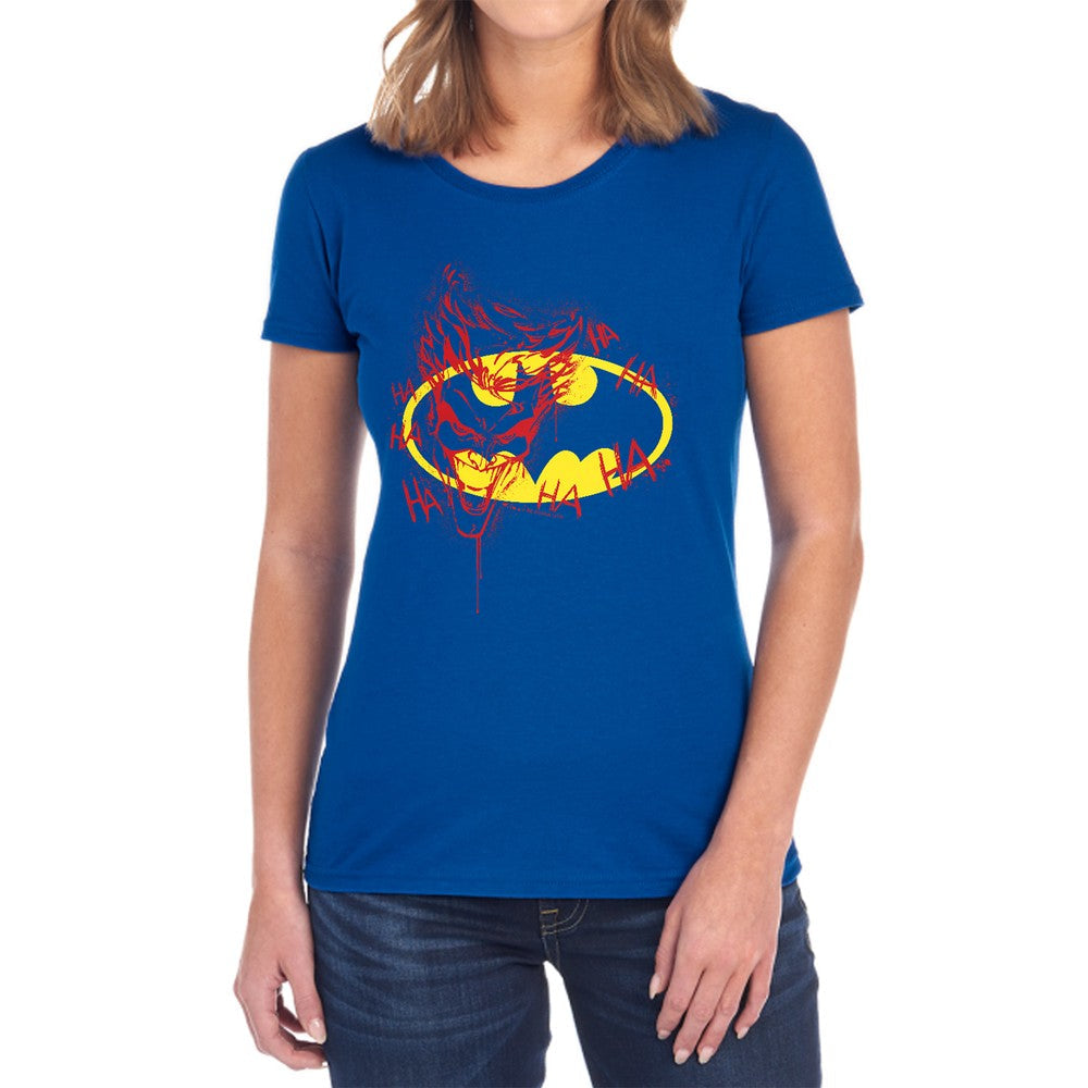 Batman Joker Graffiti Licensed Women's T-Shirt Regular Fit SM