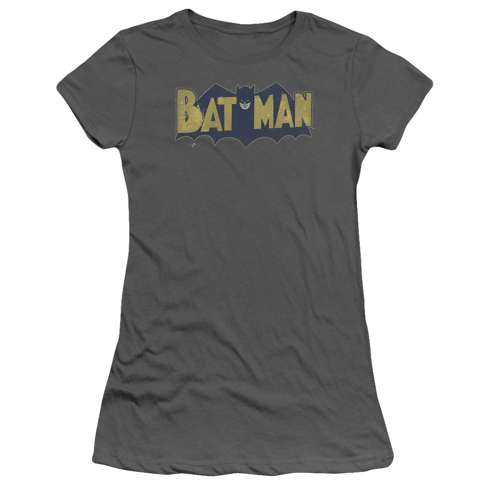 Batman Vintage Logo Splatter Licensed Women's T-Shirt Juniors SM