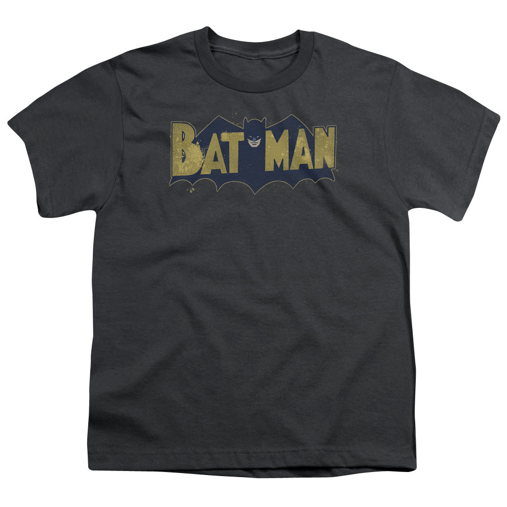 Batman Vintage Logo Splatter Licensed Kid's T-Shirt (Ages 4-7) XS-XL