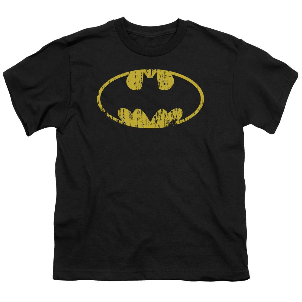 Batman Classic Logo Distressed Licensed Kid's T-Shirt (Ages 4-7) XS-XL